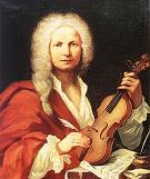 Antonio Vivaldi holding a violin - painting by the artist Francois Morellon La Cave