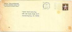 Hugo Friedhofer envelope to Steve Vertlieb