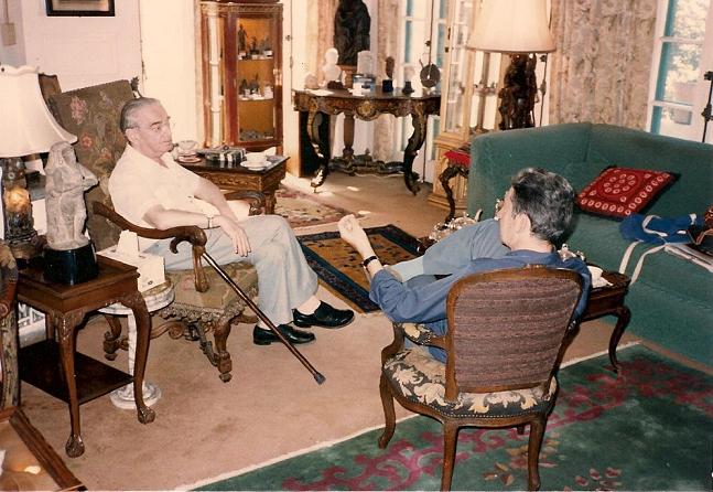 Miklos Rozsa in his living room