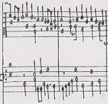 Fragment from a page of the Fitzwilliam Virginal Book with works by John Bull and William Byrd