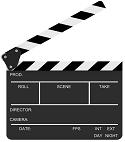 A clapperboard - used to identify scenes and takes when shooting a film