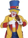 clown with small fiddle
