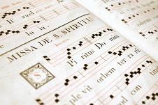 Reproduction of Gregorian Chant notation using a 4-line stave