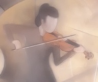 Violinist 1 - close-up of artwork by Martin Paterson