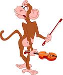 cartoon monkey violinist