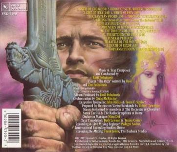Basil Poledouris - Conan The Barbarian back cover