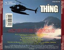 Ennio Morricone: The Thing - soundtrack CD back cover