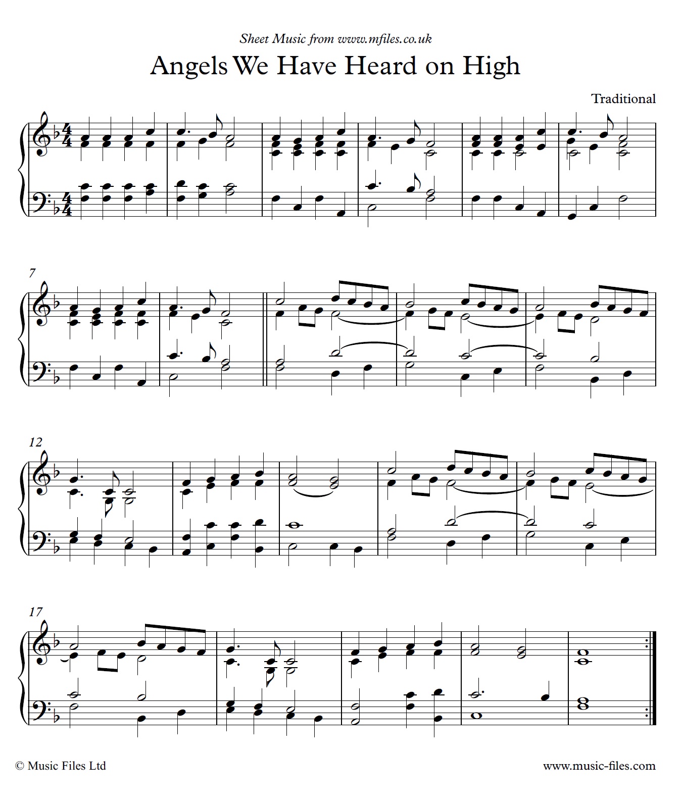 Angels We Have Heard on High (Piano) - piano sheet music 1st page