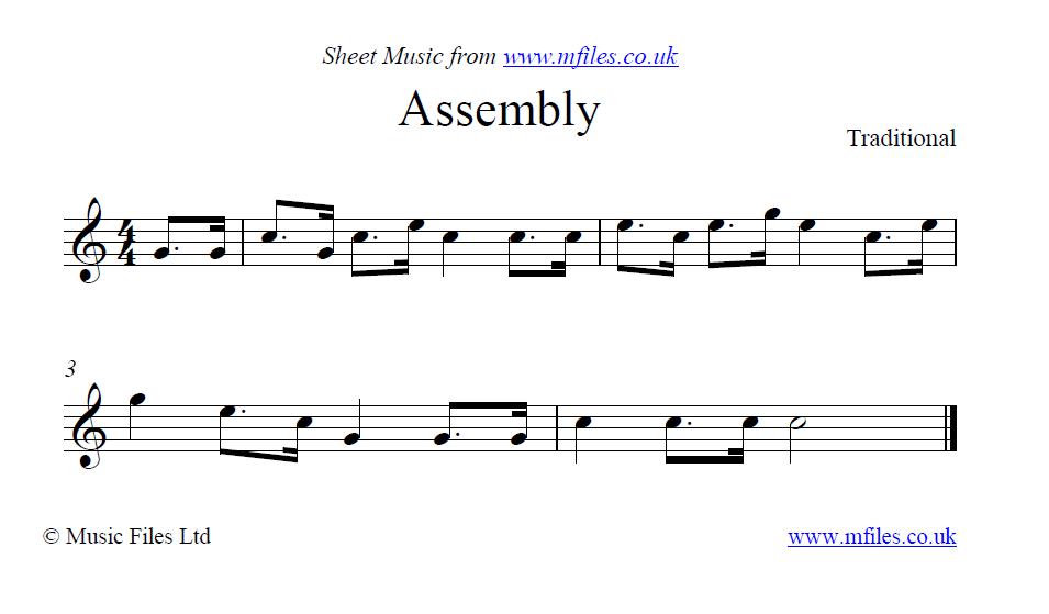 Assembly (bugle call) - sheet music 1st page